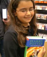 Jamie with her copy of  Harry Potter and the Half-Blood Prince (Harry Potter 6) [Children's Edition]