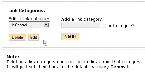 picture of editing link categories