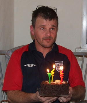Steve with birthday cake