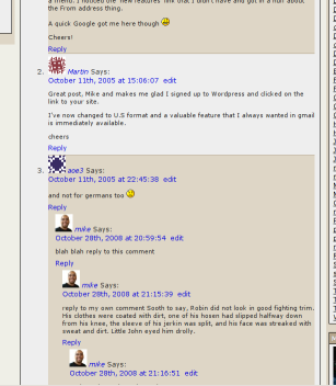 screen shot of nested comments